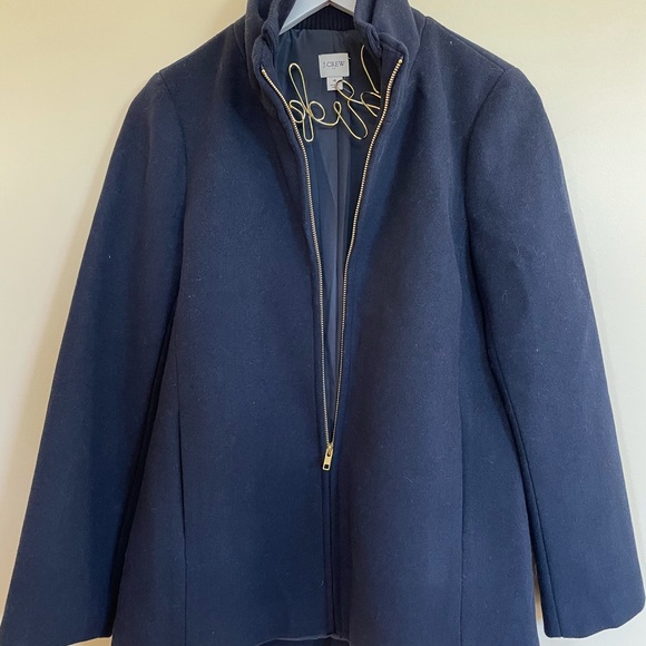 J. Crew village wool coat jacket navy  4 NWOT - Picture 2 of 5